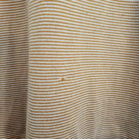 American Eagle Mustard Yellow Striped V-neck Tee Size S - Picture 4 of 10